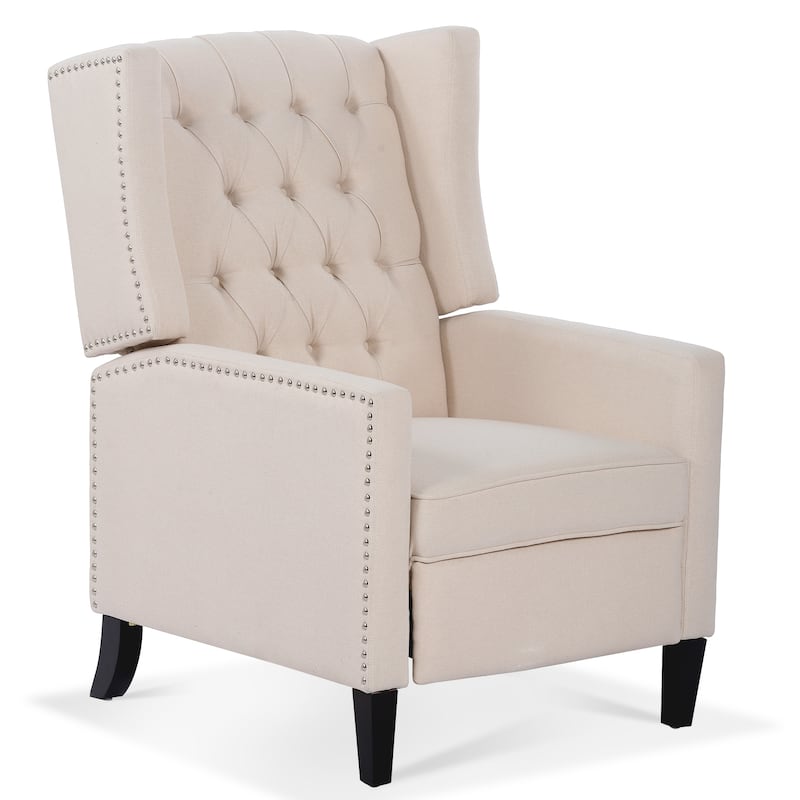Fabric Wingback Recliner Chair with 3-Position Manual Recline, 220lb Capacity