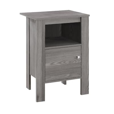 Contemporary 24" Wood Rectangular End Table with Shelf and Cabinet Modern Living Room Nightstand - 17.25"L x 14"W x 24.25"H