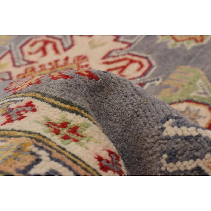 ECARPETGALLERY Hand-knotted Uzbek Ghazni Grey Wool Rug - 5'0 x 6'5