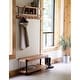 preview thumbnail 4 of 3, Ryegate Natural Solid Wood Metal Coat Hooks with Storage