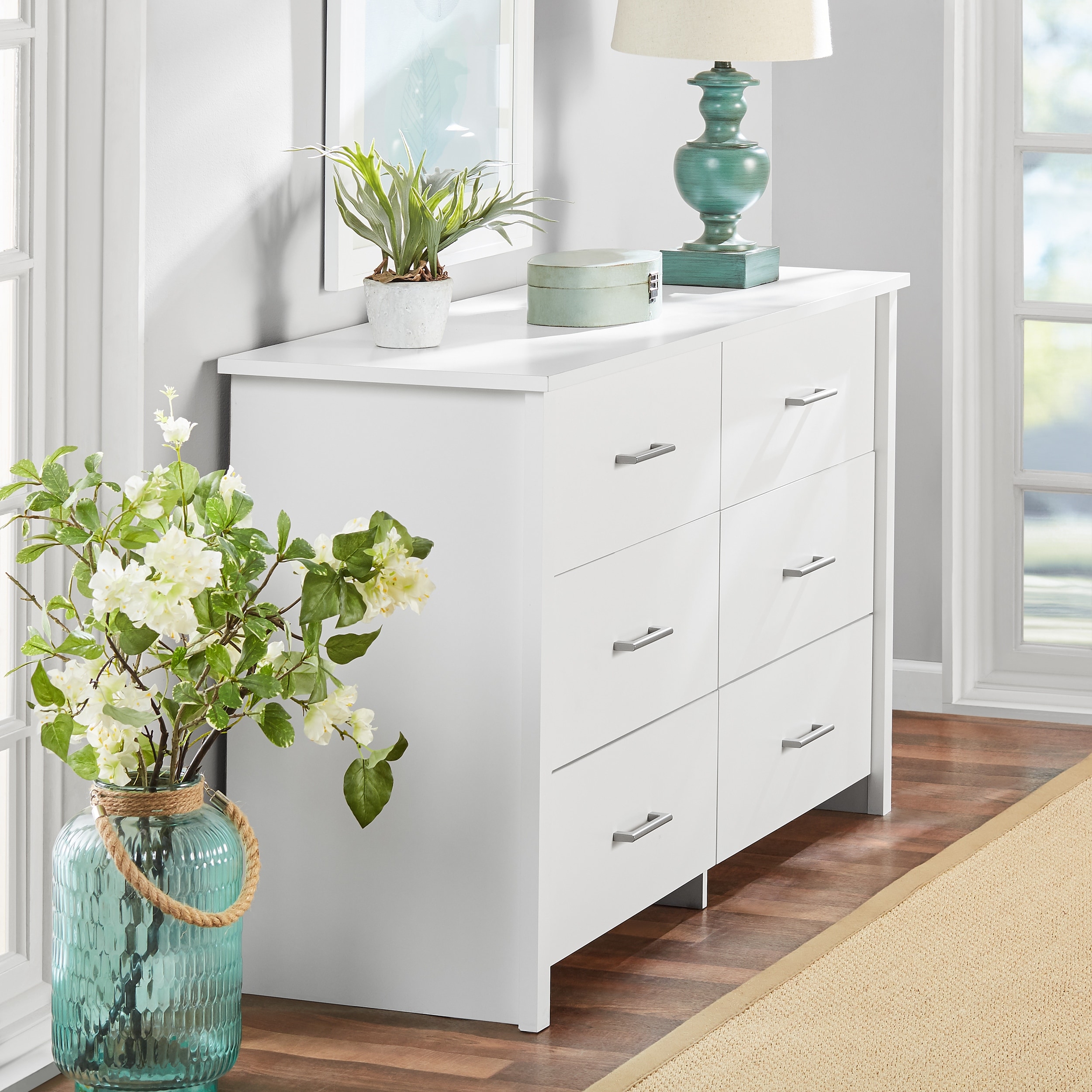 mainstays modern 6 drawer dresser Modern 6 Drawer Dresser, Bedroom, Brown Walnut - none - Bed Bath & Beyond