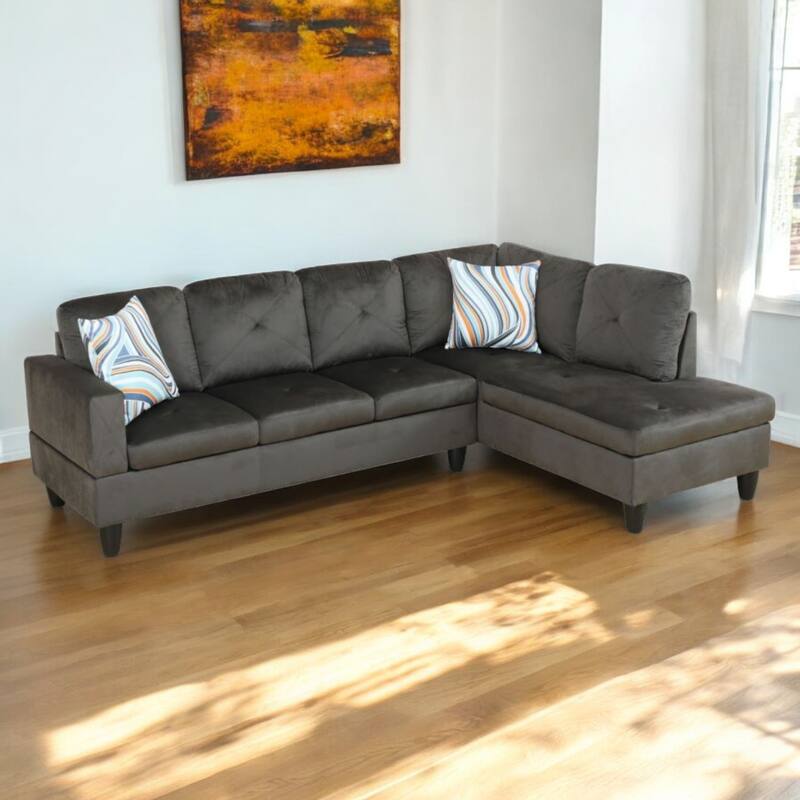 KISRAIS 97" Wide 2-Piece Upholstered Sectional Sofa Set for Small Space