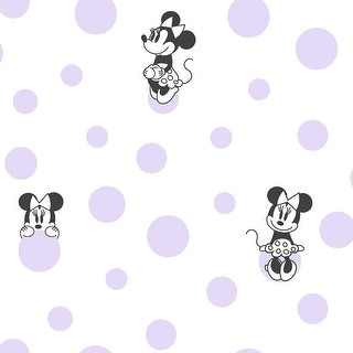 Disney Minnie Mouse Dots Purple Wallpaper