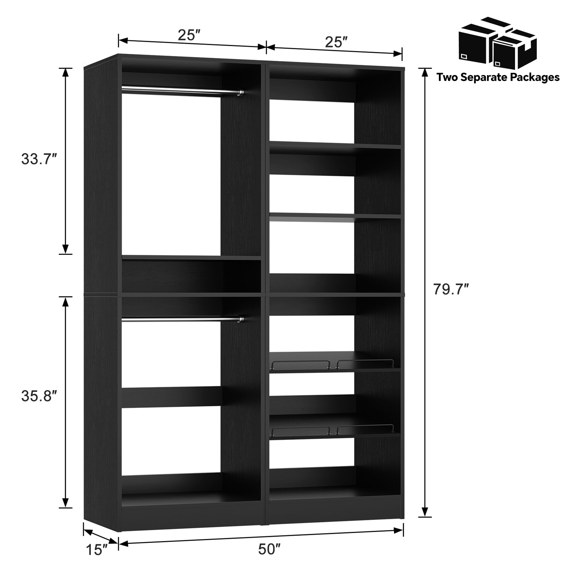 Cimly Set of 2 Freestanding Closet System with Shoe Racks and