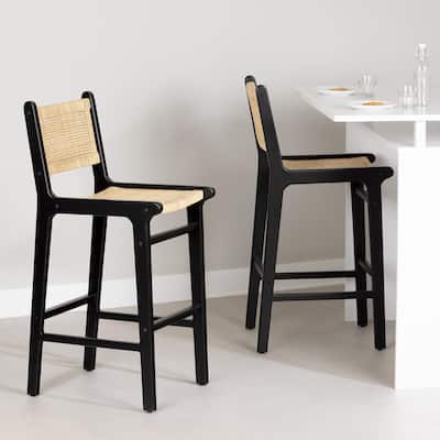 South Shore Balka Rattan Bar Stool, Set of 2