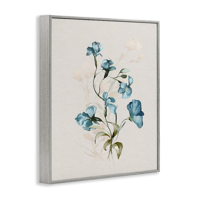 Stupell Blue Flower Herbs Framed Giclee Art Design By Susan Jill