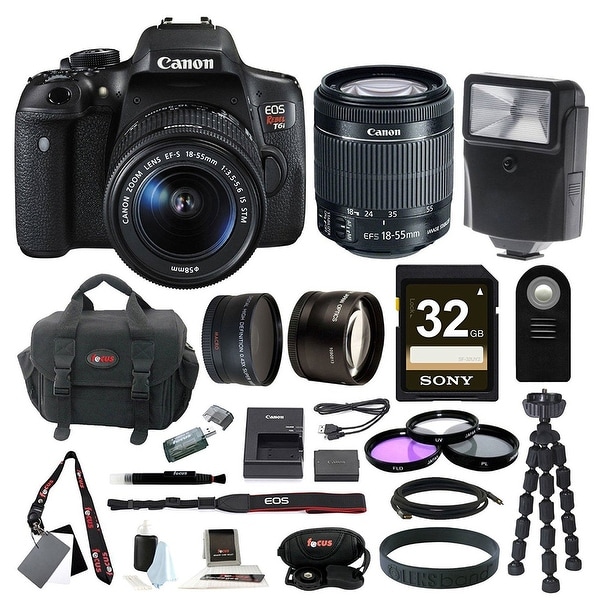 Canon EOS Rebel T6i DSLR Camera w/ 18-55mm f/3.5-5.6 Lens & 32GB SD Card Bundle