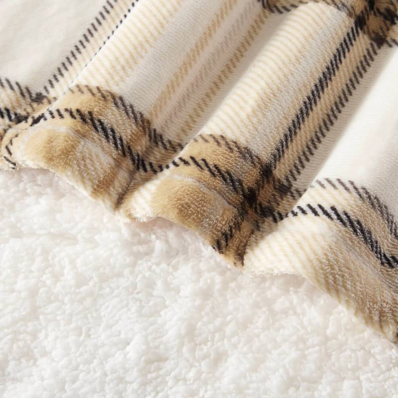 Woolrich Print Plush to Sherpa Heated Throw