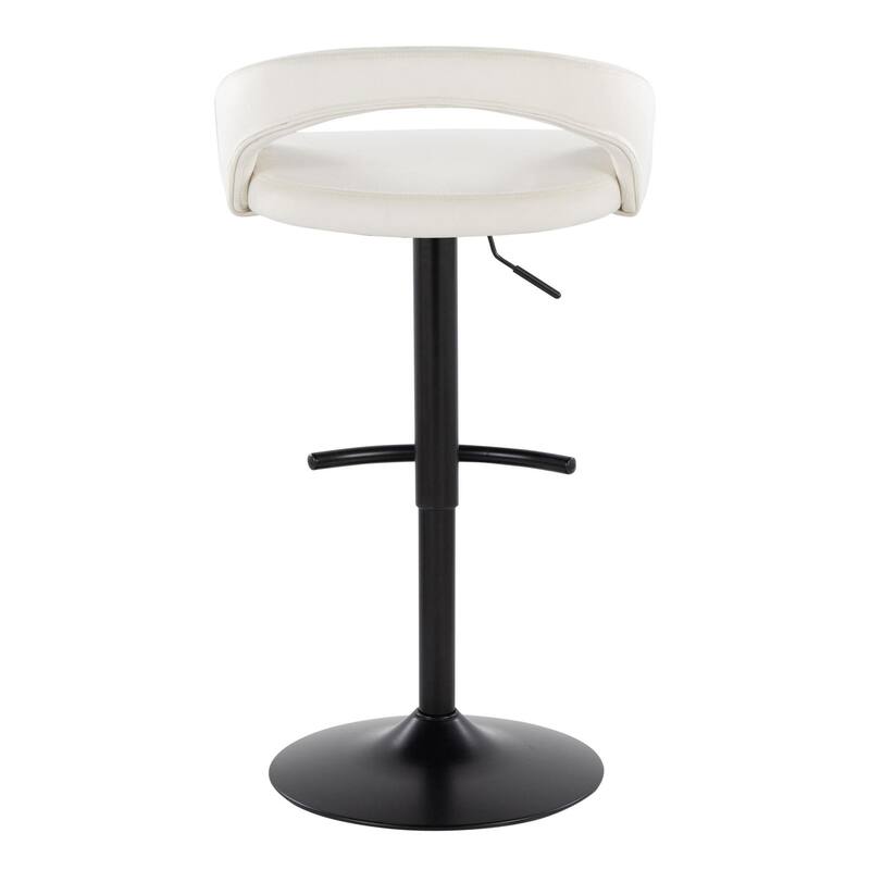 Grotto Upholstered Adjustable Barstool with Black Metal - Set Of 3