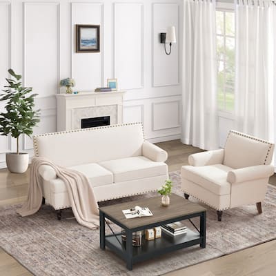 Upholstered Accent Chair with Soft Cushion