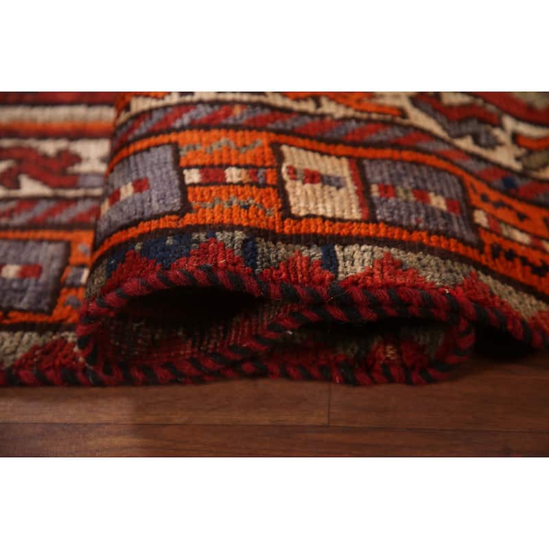 Hand Knotted Oriental 100% Wool Carpet Traditional Tribal Red Lori Area Rug - 8' 11'' X 5' 3''