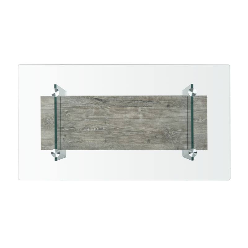 SAFAVIEH Gennie Modern Glass Coffee Table - 43.3" x 23.6" x 16.5" - 43Wx24Dx17H