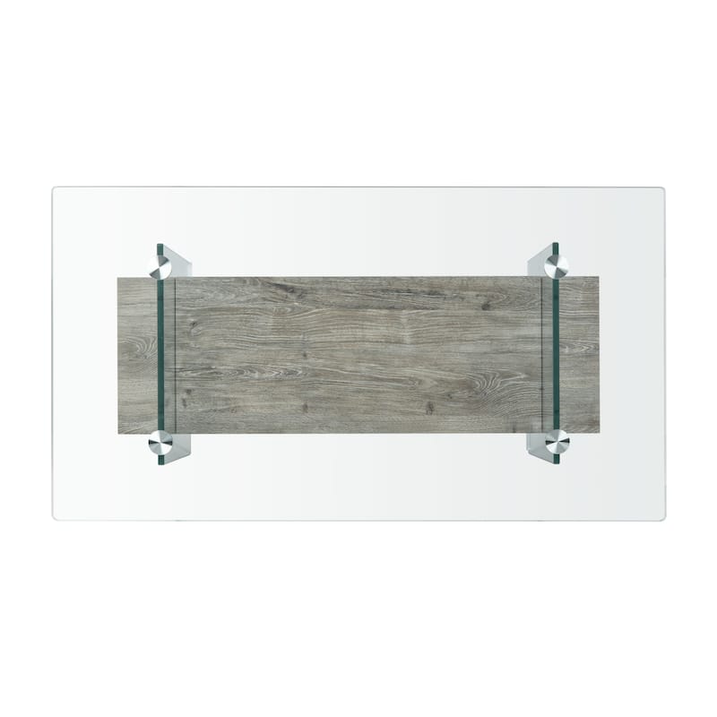 SAFAVIEH Kayley Modern Glass Coffee Table - 43.3" x 23.6" x 16.5"
