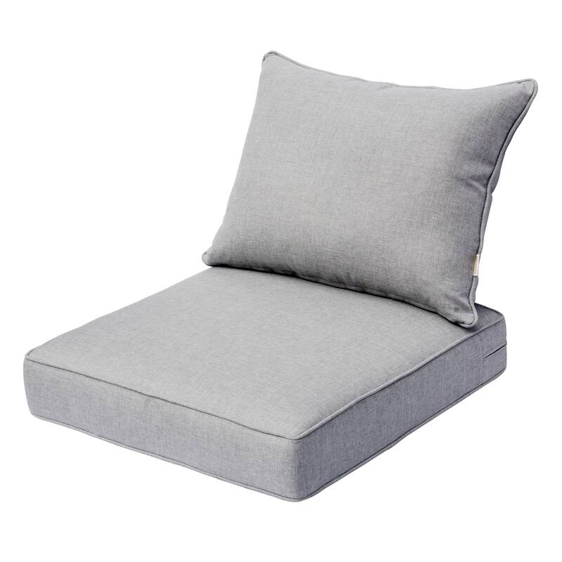 HOOOWOOO 2-piece Outdoor/Indoor Chair Cushion Set - Grey