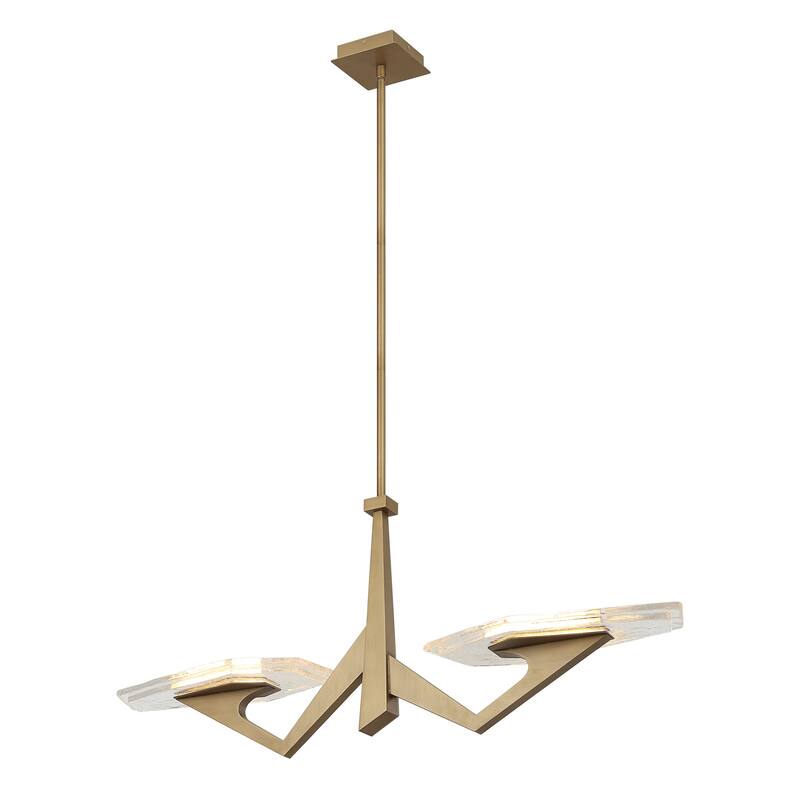 Varaluz Down the Wrong Path 2-Light Linear Pendant - Brass Kisser