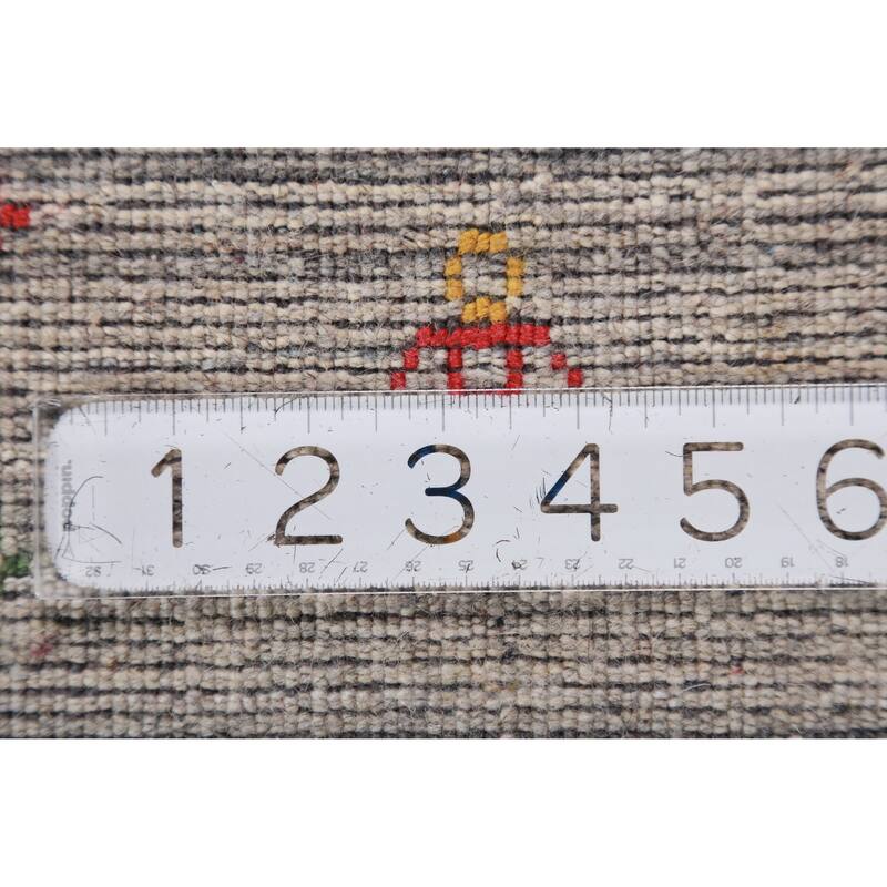 Striped Gabbeh Indian Area Rug Tribal Handmade Wool Carpet - 9'1" x 11'9"