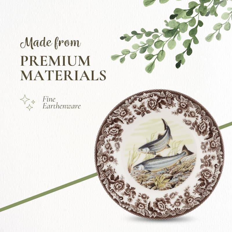 Spode Woodland Dinner Plate Fish Collection - 10.5 inch