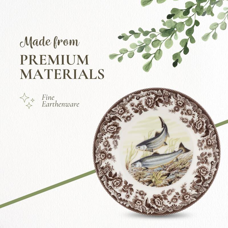 Spode Woodland Fish Motif Salad Plate