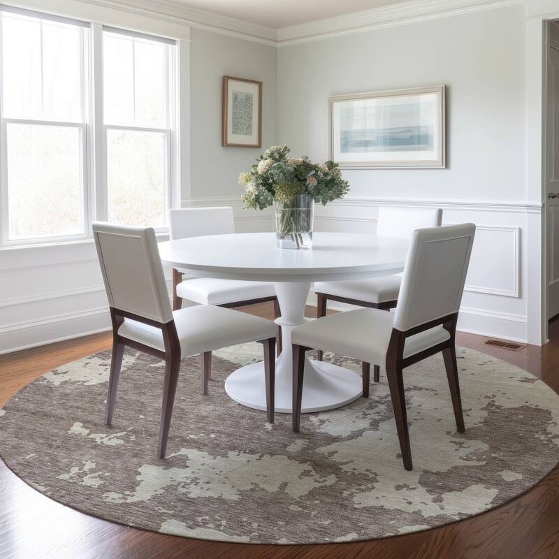 Machine Washable Indoor/ Outdoor Chantille Abstract Rug
