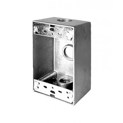 American Imaginations 2.87 in. x 2.0 in. x 4.62 in. Rectangle Aluminum Electrical Receptacle Box; Stainless Steel Hardware