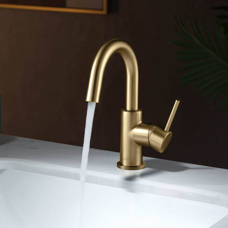 Circular Single Handle High-Arc Bathroom Sink Faucet with Pop Up Drain