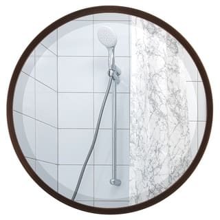 Lincoln Framed Round Mirror - Rubbed Bronze - Rubbed Bronze