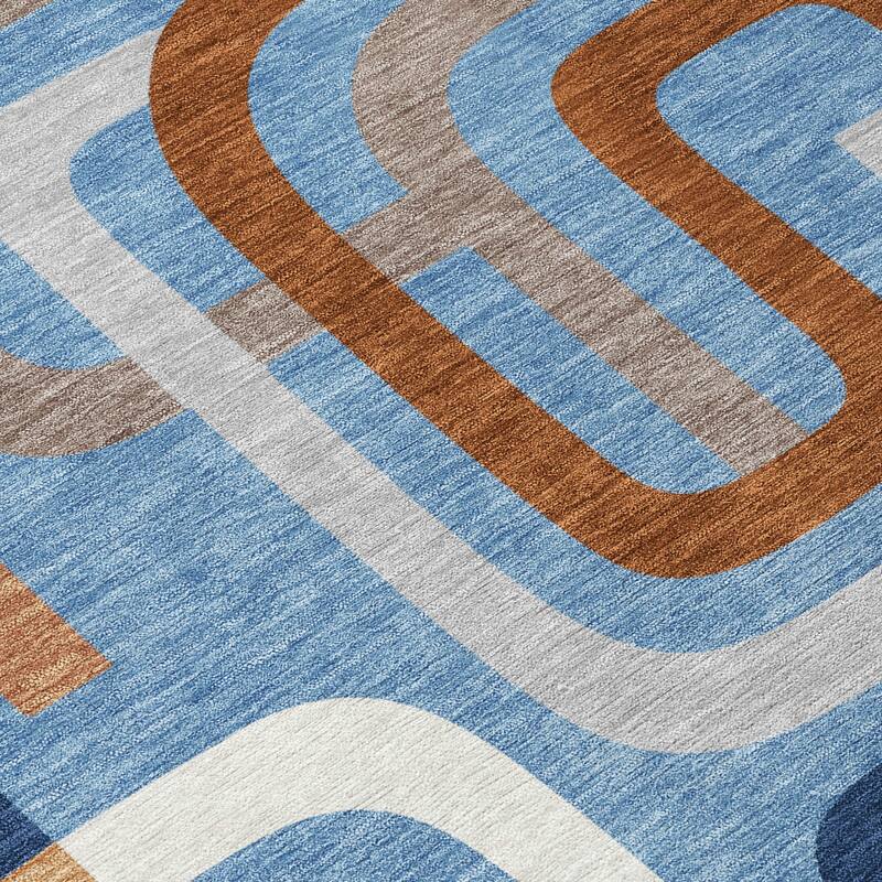 Machine Washable Indoor/ Outdoor Modern Penner Chantille Rug