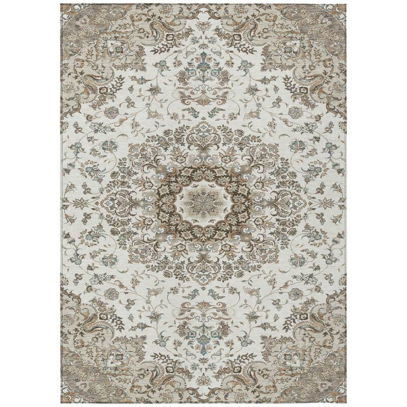 Machine Washable Indoor/ Outdoor Traditional Niko Chantille Rug