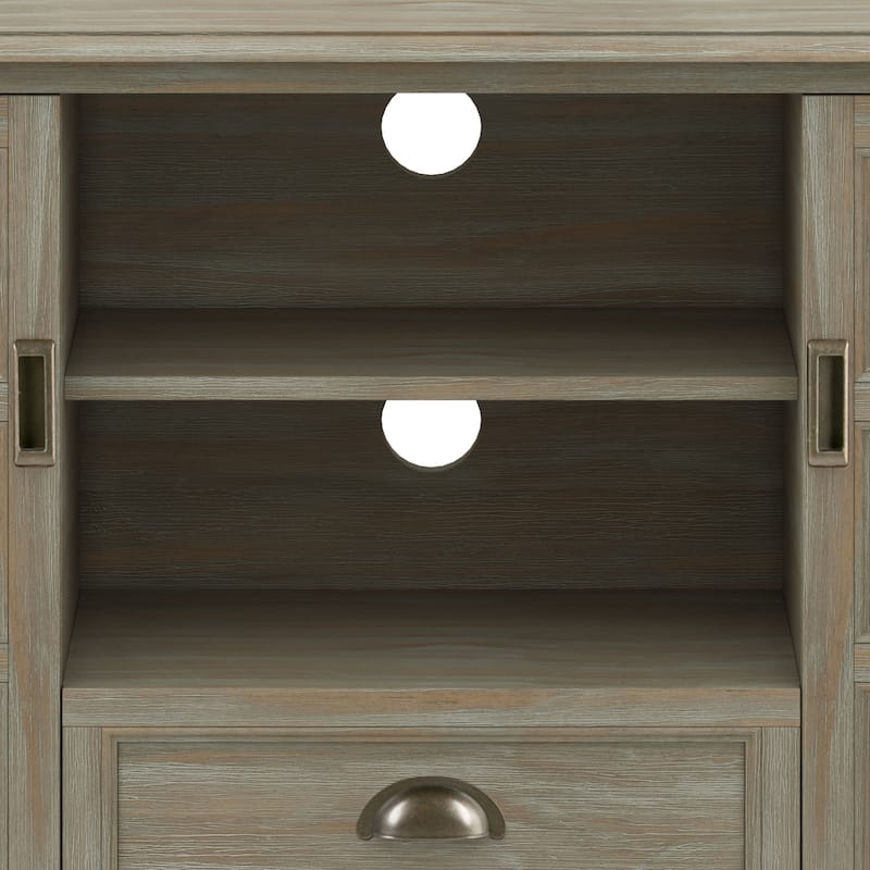 WYNDENHALL Portland SOLID WOOD 54 inch Wide Transitional TV Media Stand For TVs up to 60 inches - 54"w x 17.5"d x 36" h