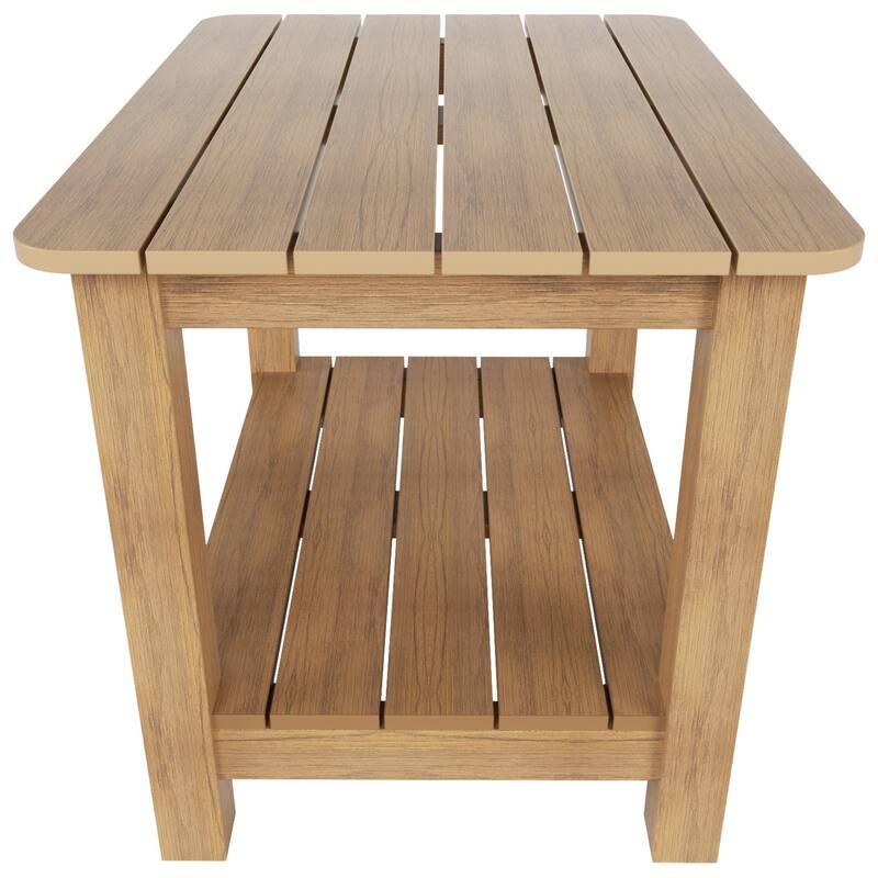 Vineyard HIPS Outdoor Eco-Friendly All Weather Seashell Rocking Adirondack Chair with Side Table (2-Piece Set)