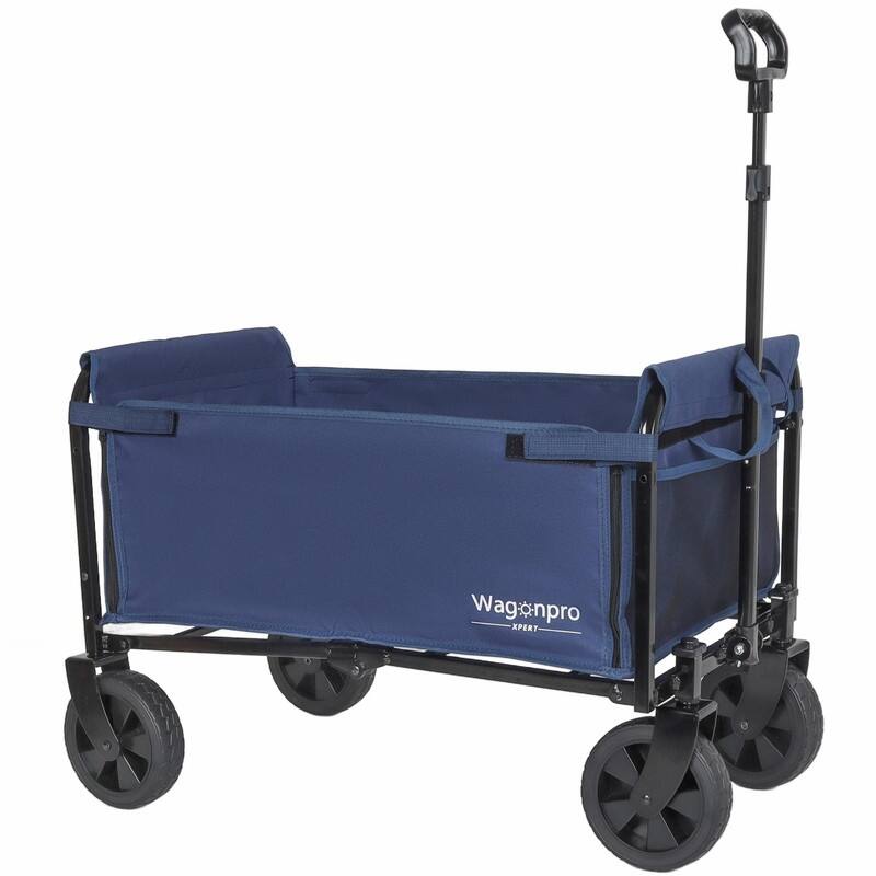 All-in-One Convertible Folding Utility Trolley with 4 Wheels, Bench Seat & Dog Leash