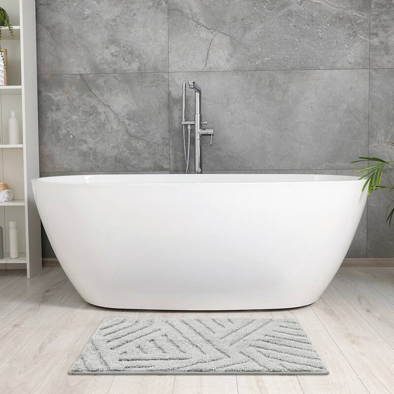 Bathroom Rugs Non Slip Bath Mat Geometric Luxury Soft Microfiber Mat Washable Carpet for Bathroom