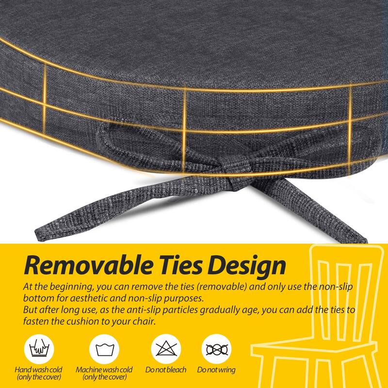 AAAAAcessories 17 in. X 16 in.Indoor Strap Non-slip Chair Cushion for Multi-scenario Setups (2 Pack) - N/A