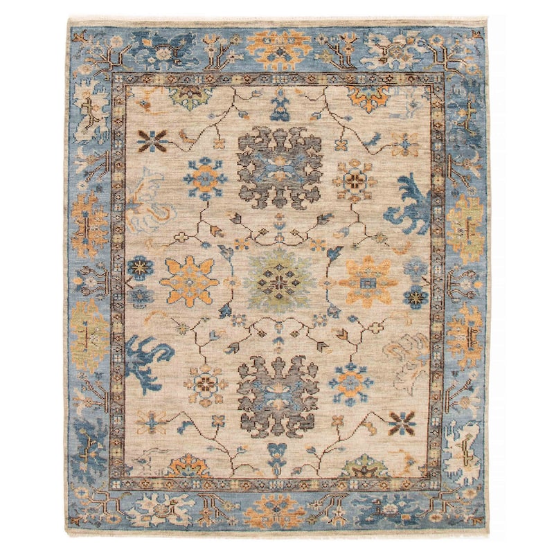 ECARPETGALLERY Hand-knotted Modern Oushak Light Khaki Wool Rug - 8'0 x 9'11 - Light Khaki - 8'0 x 9'11