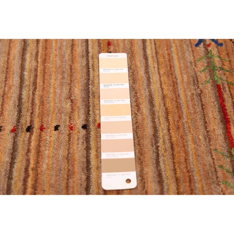 ECARPETGALLERY Hand Loomed Kashkuli Gabbeh Tan Wool Rug - 3'11 x 5'8