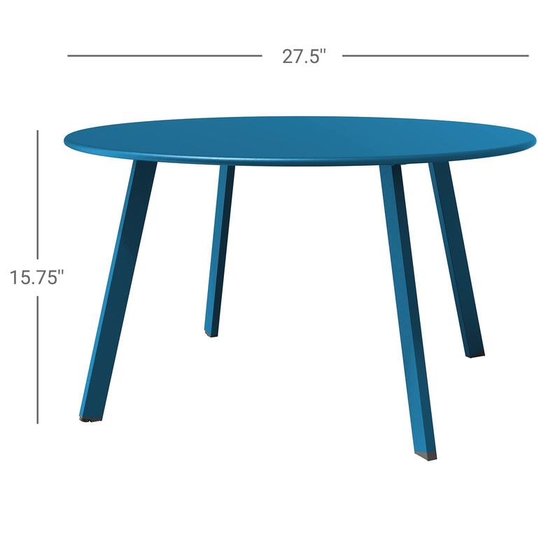 Outdoor Round Coffee Table, 28'' Patio Side Table for Backyard Patio Deck