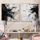 preview thumbnail 6 of 6, Designart "Black And White Abstracted Realms" Abstract Framed Art Set Of 2 Modern Wall Decor Set Black Wall Art 2 Pieces