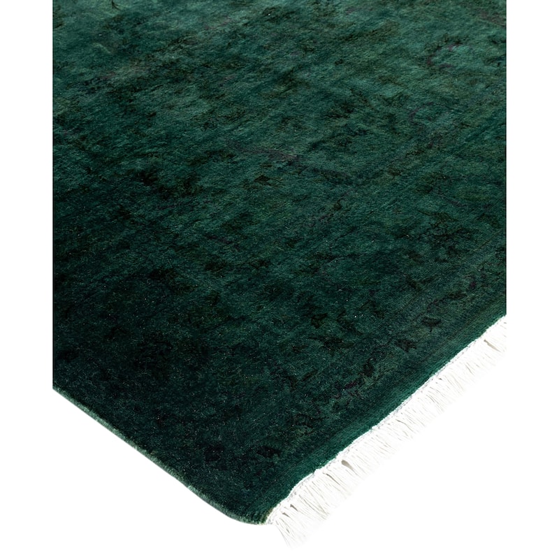 Overdyed One-of-a-Kind Hand-Knotted Area Rug - Green - 4' 7" x 7' 1"
