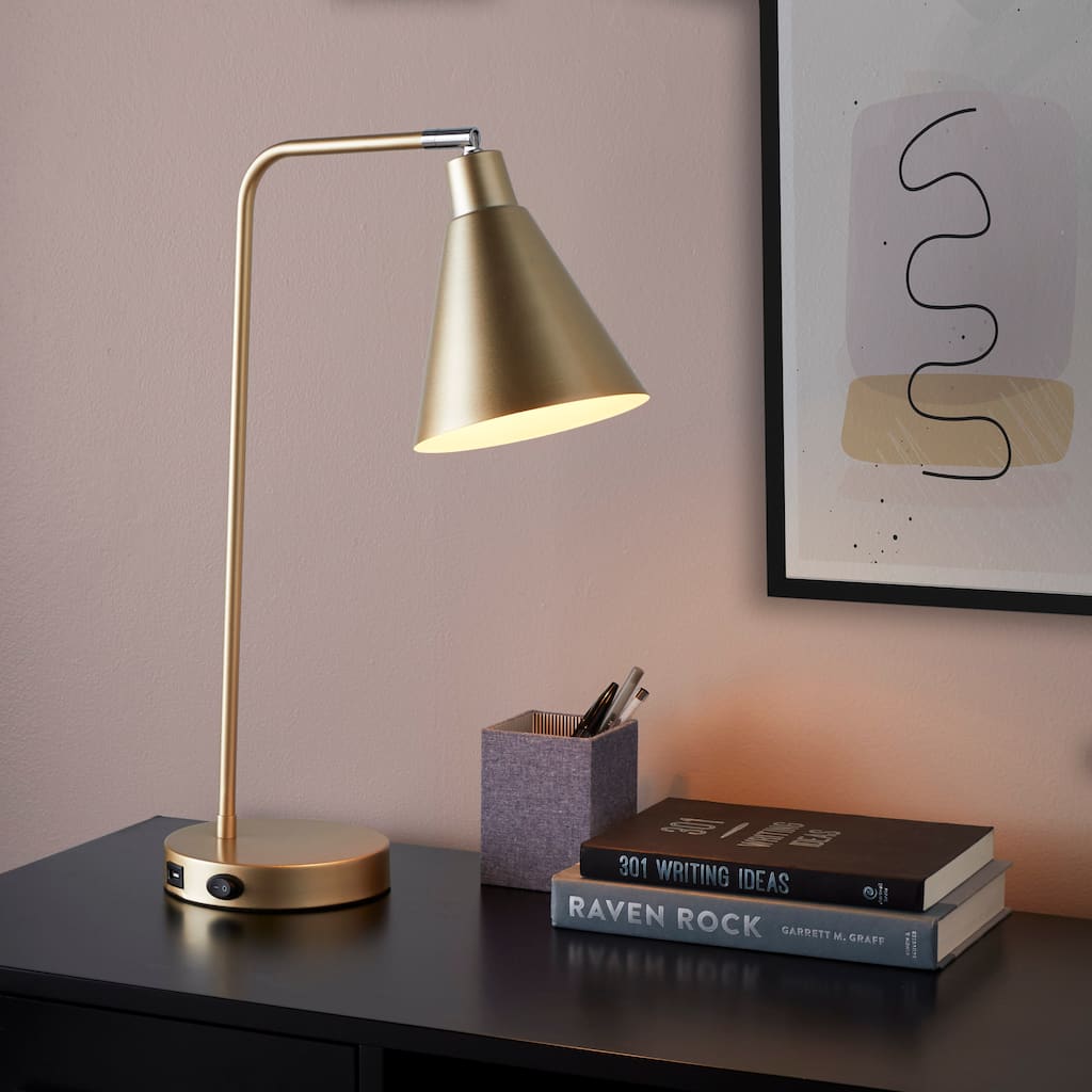 Porch & Den Pix 19" Metal Task Lamp with USB