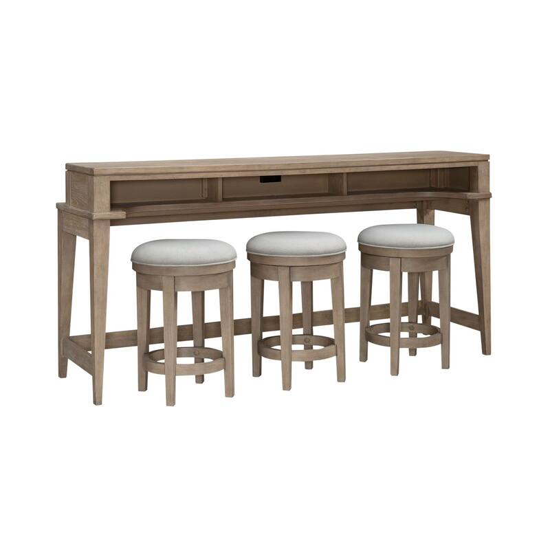 Liberty Furniture Brentwood Oak Bar Console, Optional Swivel Stools