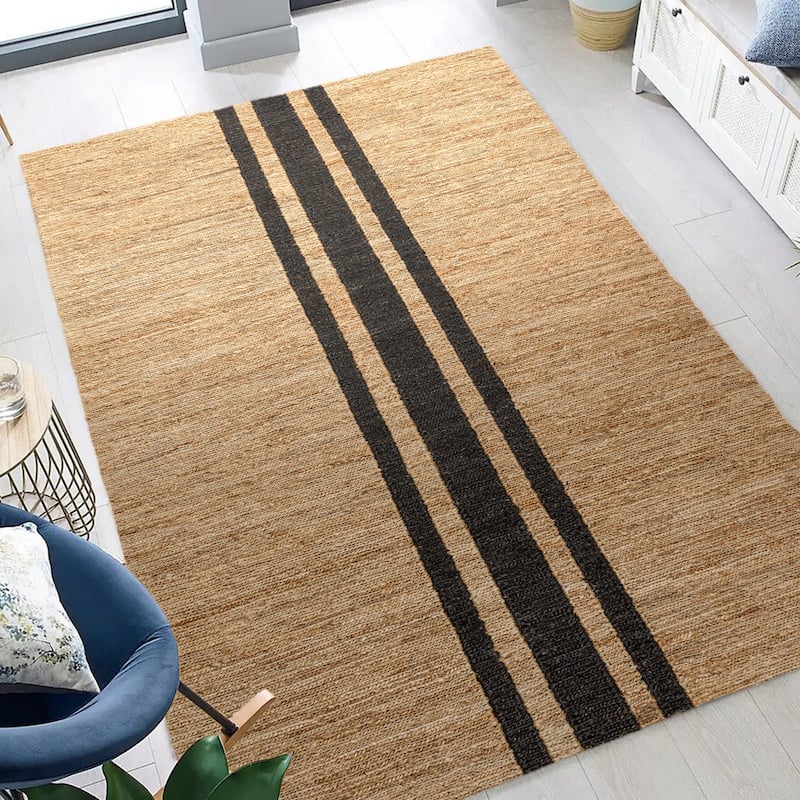 JONATHAN Y Zolak Rustic Beach House Wide Ticking Stripe Jute Rug