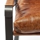 preview thumbnail 7 of 10, Hornet I Brown Genuine Leather w/Black Iron Frame Accent Chair - 27"W x 35"D x 36"H