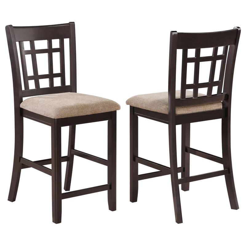 Meerson Tan and Espresso Counter Height Stools (Set of 2)