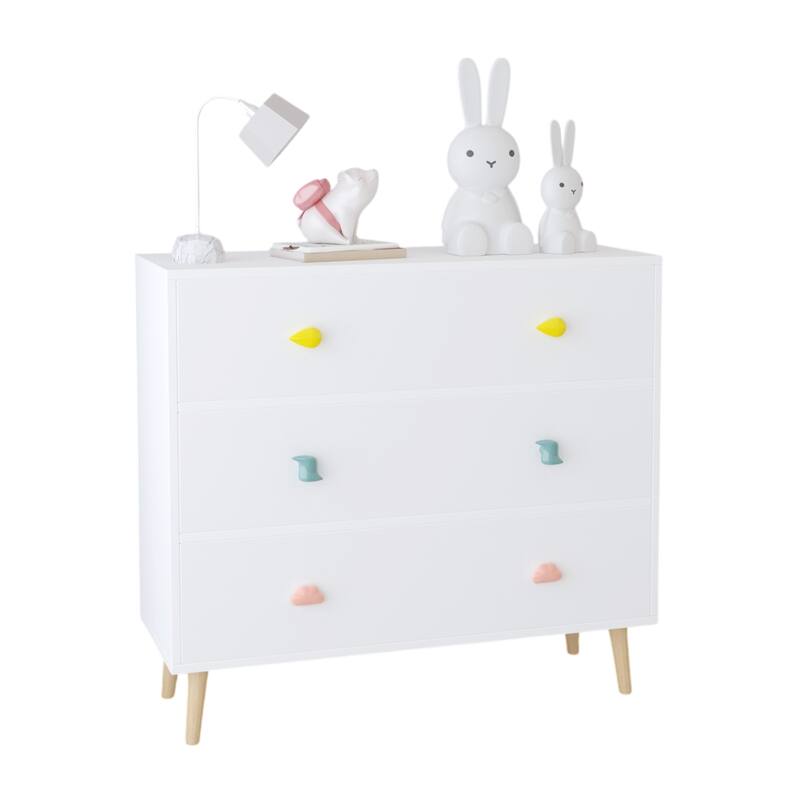 3-Drawer Kids Dresser, Baby Nightstand for Bedroom