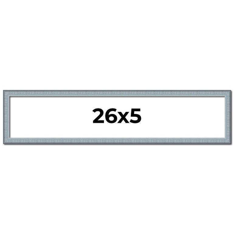 26x5 Frame Rustic Sky Blue Solid Wood Picture Frame | 0.75 Inch