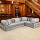preview thumbnail 39 of 179, Jaxx Unsofa Modular Convertible Sectional Sofa with Fold Out King Sleeper Bed L-Shaped Sectional. - Performance Microvelvet Mouse Grey
