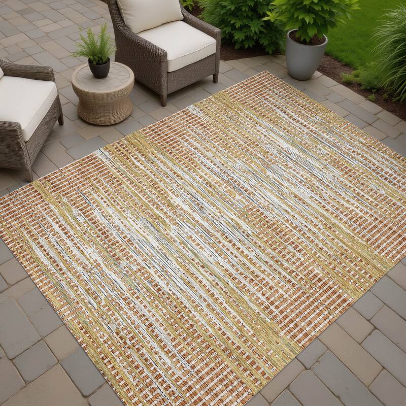 Machine Washable Indoor/ Outdoor Casual Keystone Chantille Rug