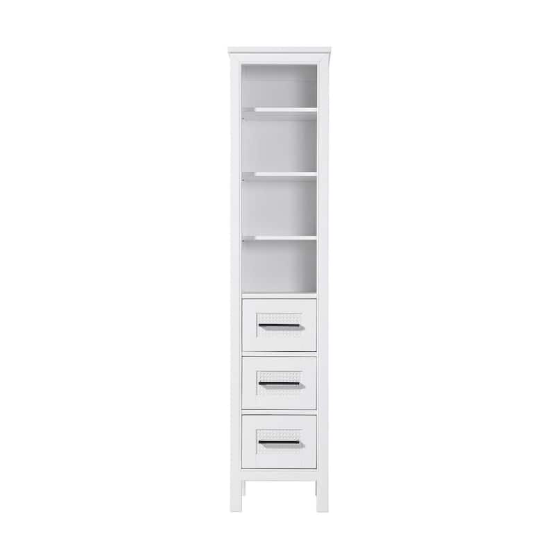 Winslow 16-28 Inch Open Shelving Bath Storage Cabinet - White - 16"