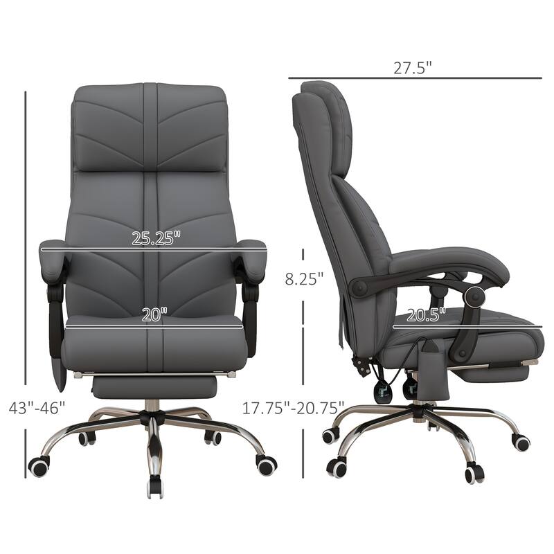 Massage Office Chair Desk Chair with 4 Vibration - Gray