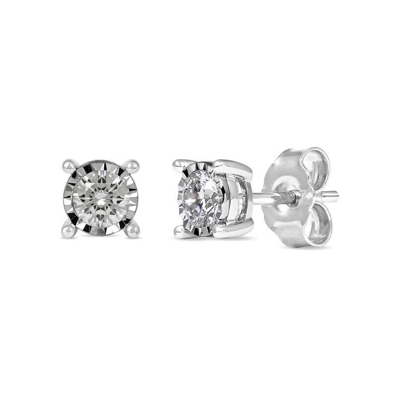 1/20ct - 3/4ct TDW Diamond Stud Earrings in Silver for Women